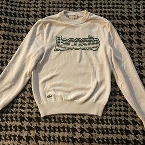 Lacoste White Pullover with Green Logo